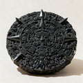 Obsidian Aztec Calendar - Stone Sculpture