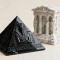 Black Onyx Pyramid - Marble Sculpture