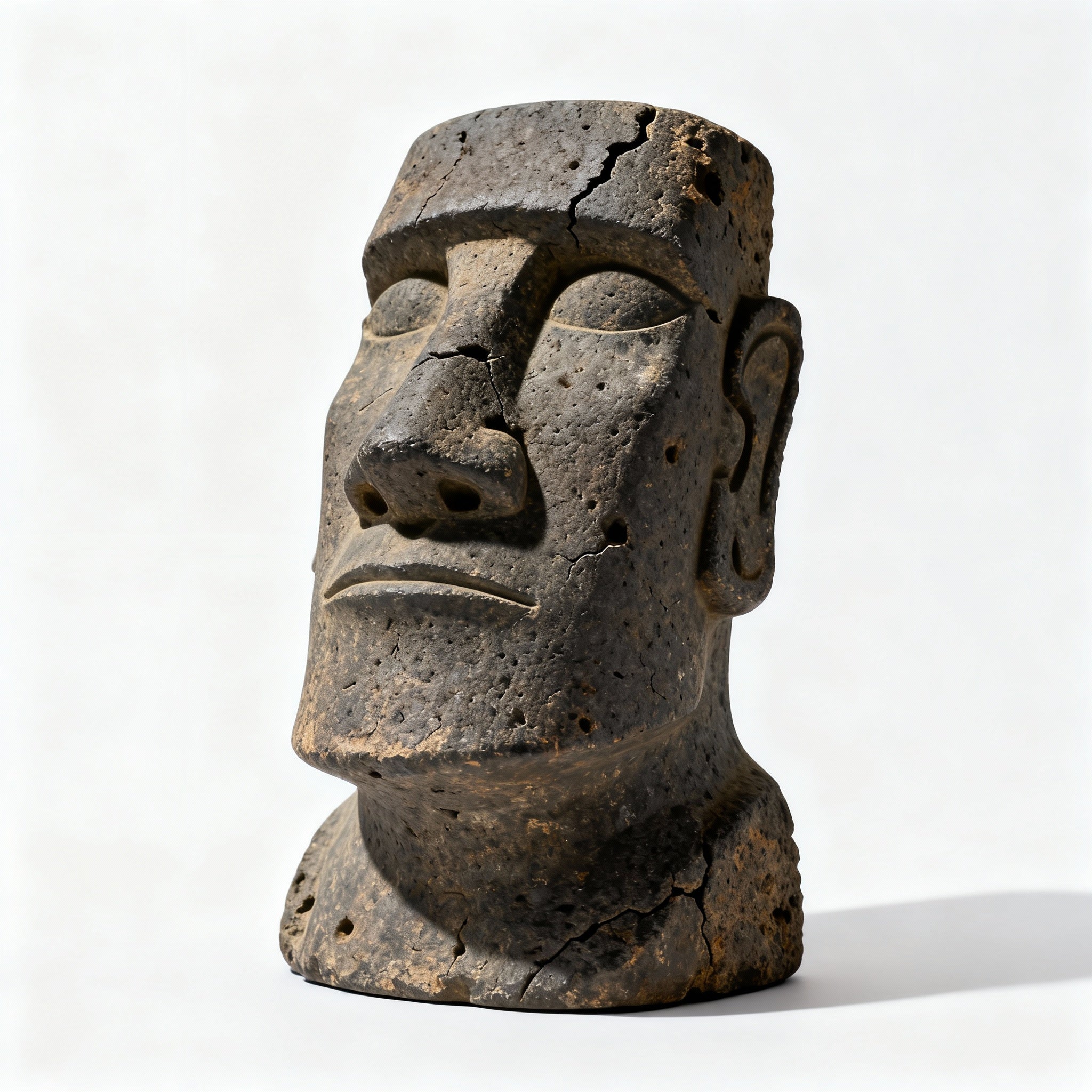 Basalt Easter Island Moai Statue