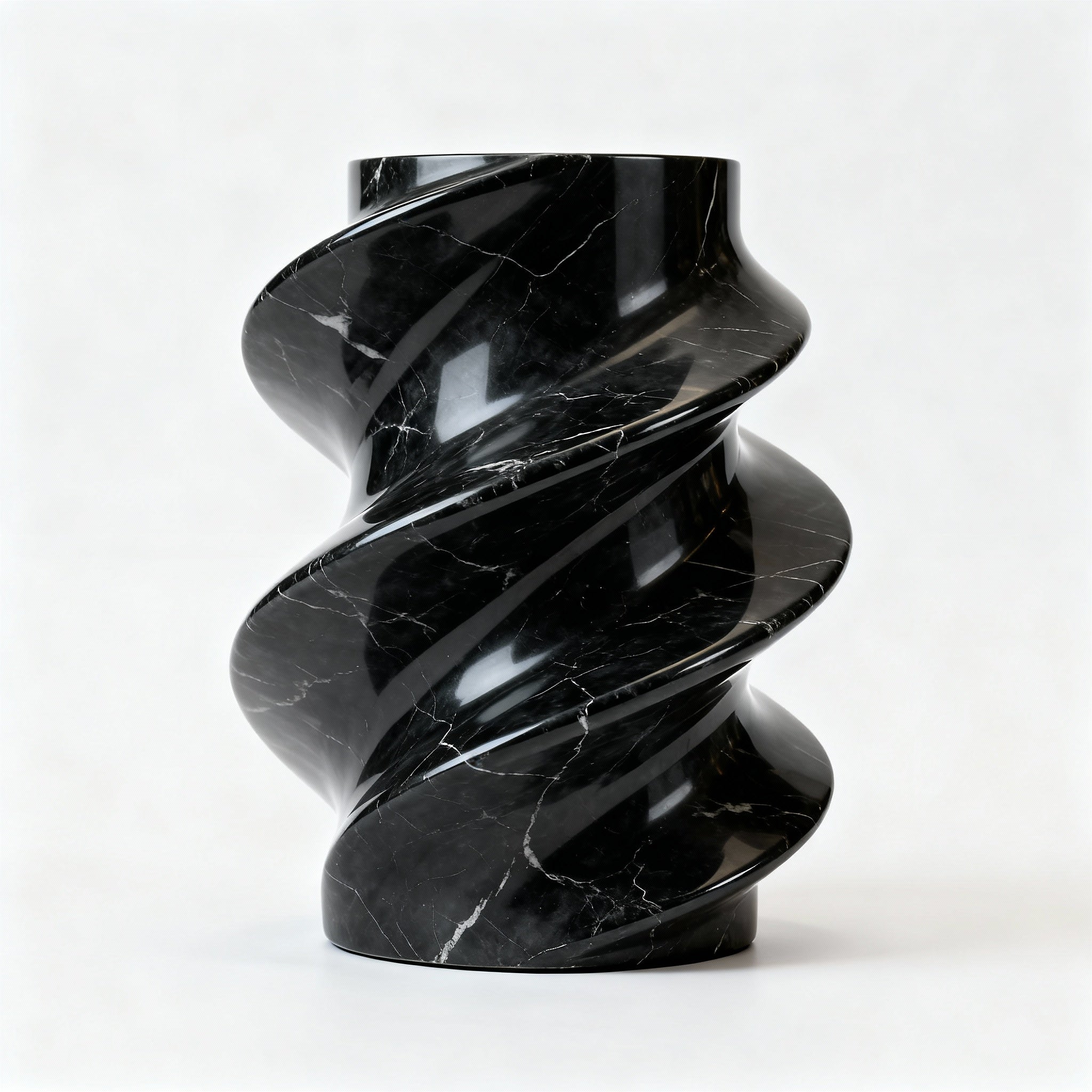 Black Marble Abstract Twisted Form
