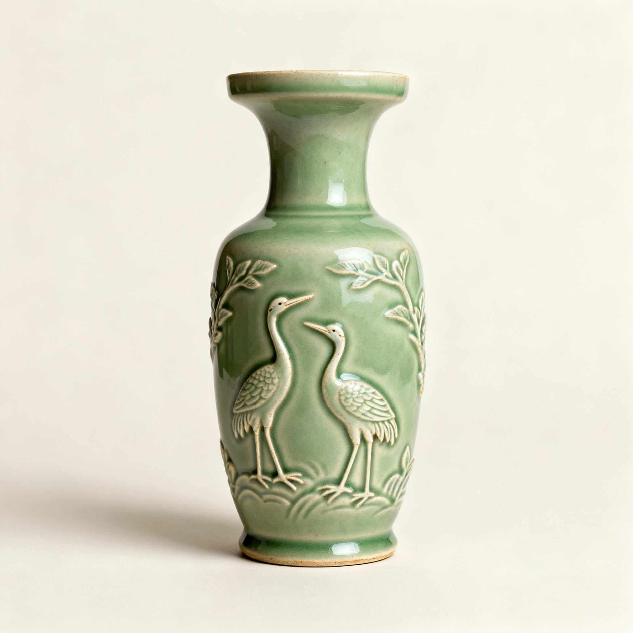Korean Celadon Vase - Clay Sculpture